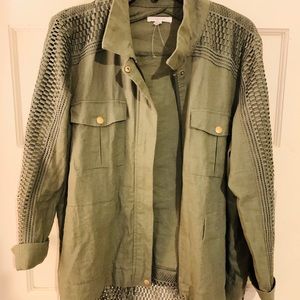 LG Olive Maurices jacket with gold buttons